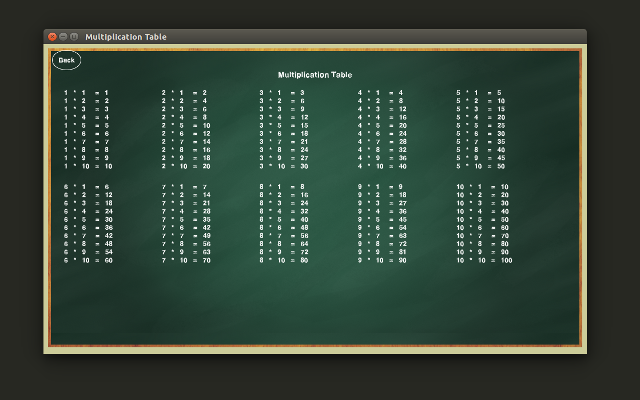 Тренажёр таблицы умножения